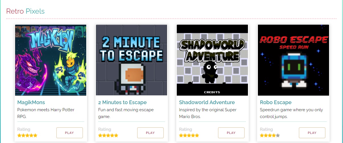 plays org retro pixels