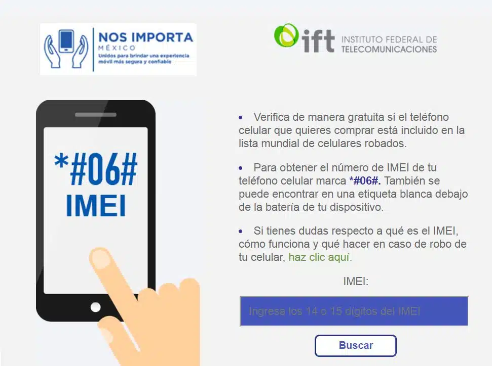 ift comprobacion de imei
