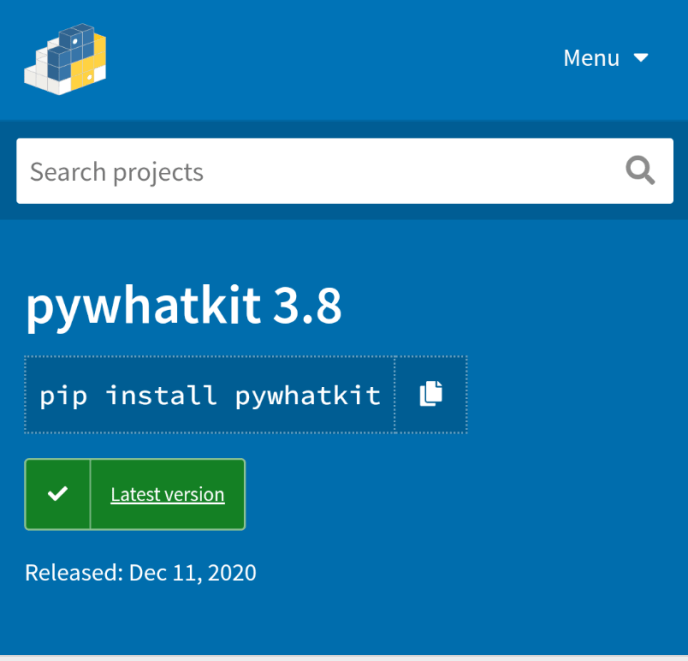 Instalación de pywhatkit con pip en la terminal