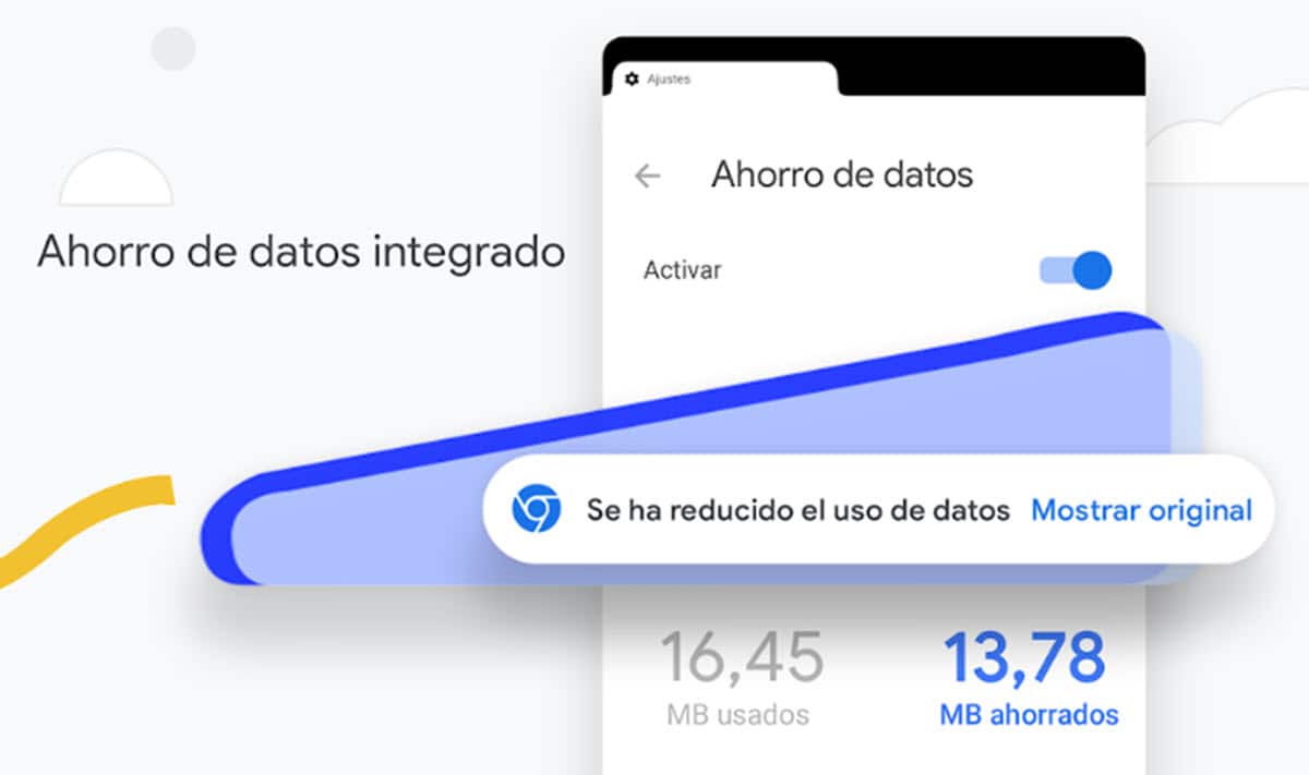 Configuración de ahorro de datos o modo Lite en Chrome para Android