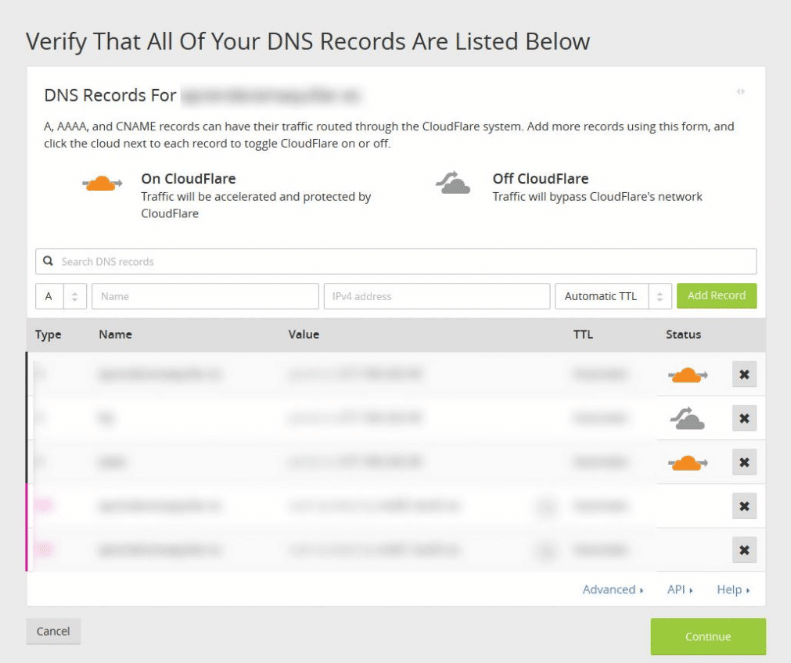 Registros DNS en Cloudflare