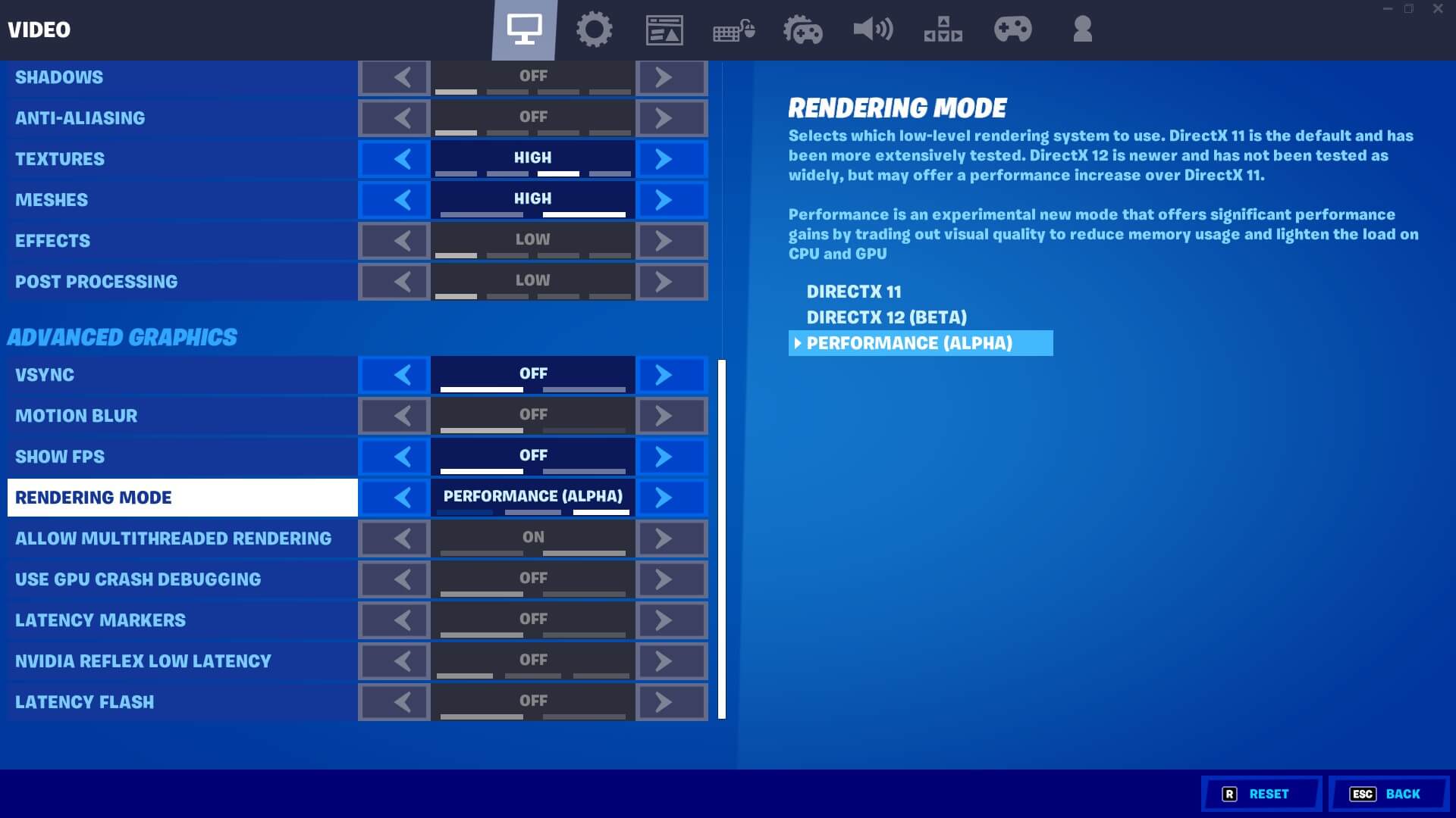 El modo de rendimiento de Fortnite mejora los FPS