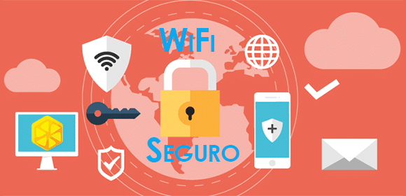 Ilustración con consejos básicos para usar redes WiFi públicas de forma segura