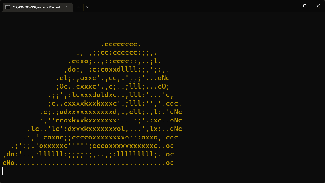 Logo de Parrot OS desde CMD Windows