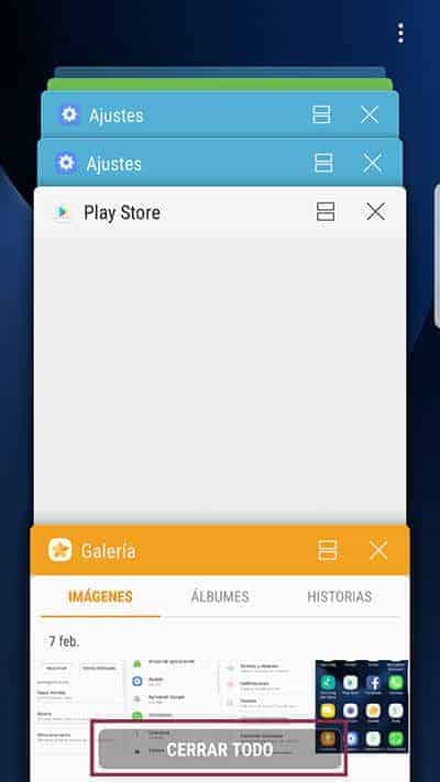 Memoria RAM cerrar todas las apps