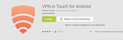 Ejemplo de app de VPN promocionada en tutoriales dudosos
