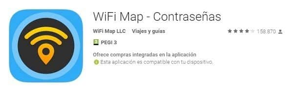 Captura de WiFi Map mostrando puntos de acceso públicos