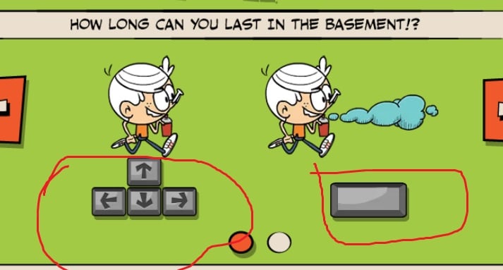 Controles del juego: flechas del teclado y barra espaciadora para el spray