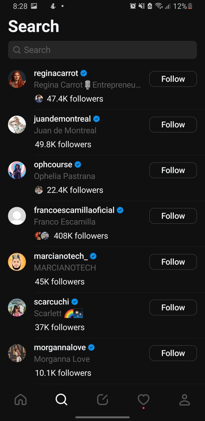 Búsqueda en Threads por nombre de usuario