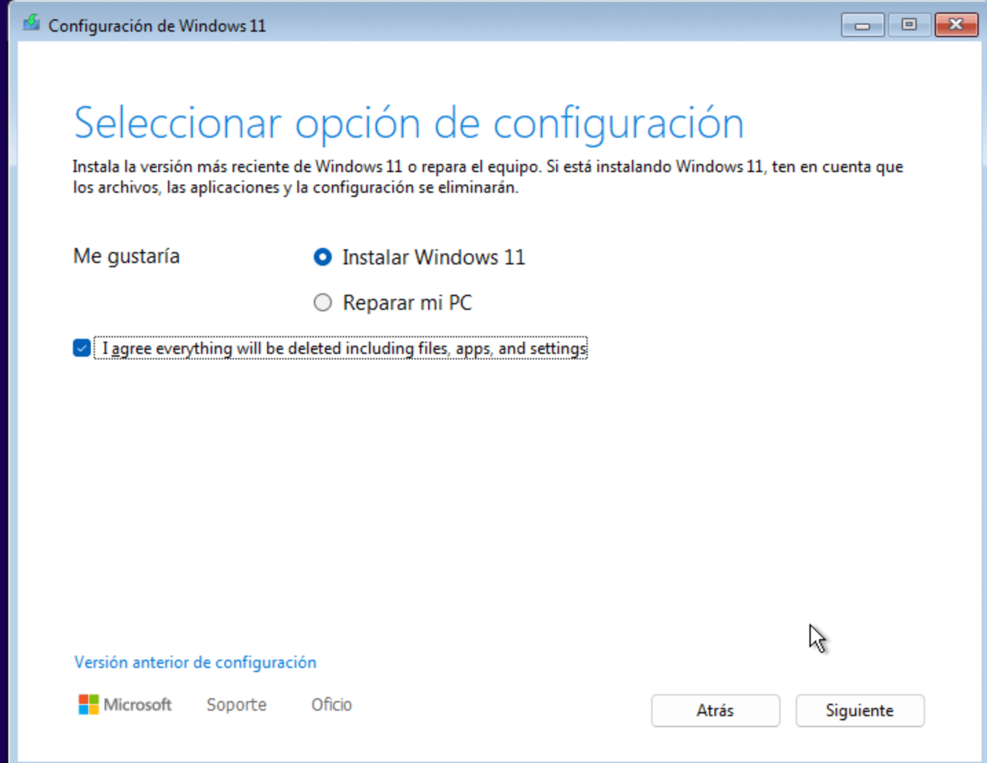 Asistente Windows 11 ARM - Paso 13