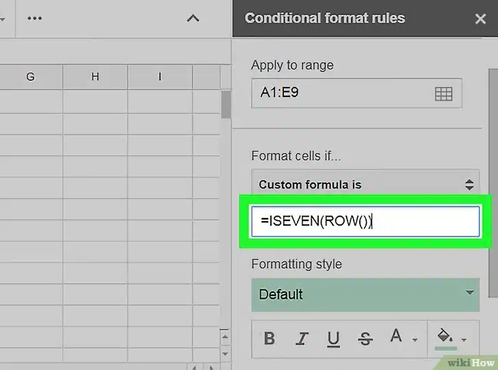 Usar ISEVEN o ISODD para alternar filas