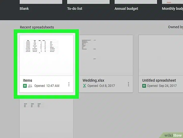 Seleccionar el archivo de Google Sheets a editar