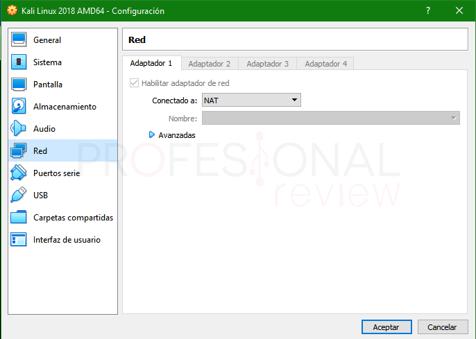 Configurar red NAT Kali Linux VirtualBox