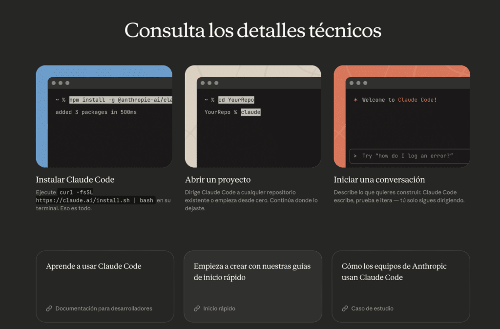 Claude Code ejecutando tareas de desarrollo desde la terminal de forma semi-autónoma
